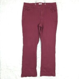 M. Jeans Womens ‎ Slim Boot Cut High Rise Burgundy Red Denim Stretch Plus 16W